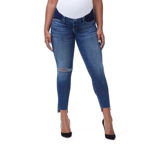 Ripped Maternity Jeans Raw Hem